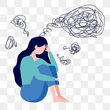 pngtree mental health problems flat illustration anxiety disorder png image 3977575